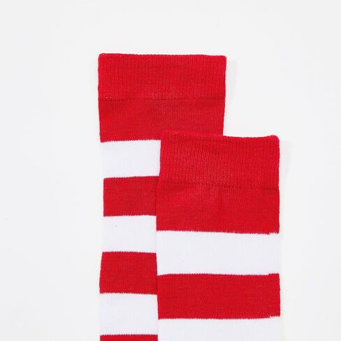American Trends Halloween Costumes Red and White Striped Shirt Glasses Hat Socks Outfits Halloween Cosplay Costumes in Kuwait