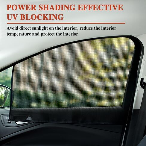 2PCS Car Window Shades, Car Window Covers, Universal Magnetic Curtain for Baby and Kids with Sun UV Protection, Car Accessories Side Window Sun Shade Privacy Sunshade Fit Sleeping Camping in Kuwait