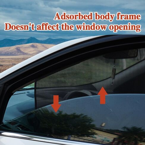 2PCS Car Window Shades, Car Window Covers, Universal Magnetic Curtain for Baby and Kids with Sun UV Protection, Car Accessories Side Window Sun Shade Privacy Sunshade Fit Sleeping Camping in Kuwait