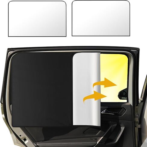 2PCS Car Window Shades, Car Window Covers, Universal Magnetic Curtain for Baby and Kids with Sun UV Protection, Car Accessories Side Window Sun Shade Privacy Sunshade Fit Sleeping Camping in Kuwait