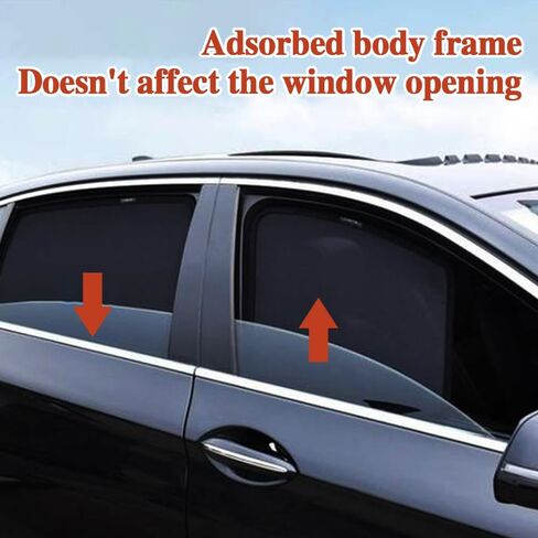 2PCS Car Window Shades, Car Window Covers, Universal Magnetic Curtain for Baby and Kids with Sun UV Protection, Car Accessories Side Window Sun Shade Privacy Sunshade Fit Sleeping Camping in Kuwait