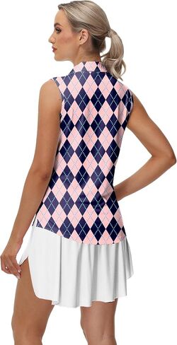 AOBUTE Women's Sleeveless Golf Shirts Moisture Wicking 1/4 Zip Polo Tennis Shirt in Saudi Arabia