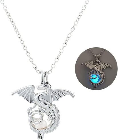 FUTIMELY Luminous Dragon Necklace Vintage Gothic Pterodactyl Pendant Necklace Glow in the Night Dragon Sword Necklace Necklace Personality Halloween Stegosaurus Animal Jewelry for Men Women in Kuwait