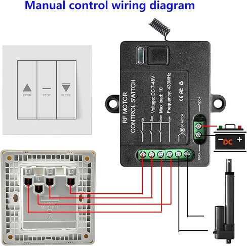 Forward Reverse Remote Control Switch,DC7V-48V 10A Switch,Linear Actuator 12V Remote Switch,328 Ft Remote Range,for Linear Actuators,Motors,Winch Electromagnetic (with Instantaneous Function) in Kuwait
