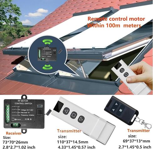 Forward Reverse Remote Control Switch,DC7V-48V 10A Switch,Linear Actuator 12V Remote Switch,328 Ft Remote Range,for Linear Actuators,Motors,Winch Electromagnetic (with Instantaneous Function) in Kuwait