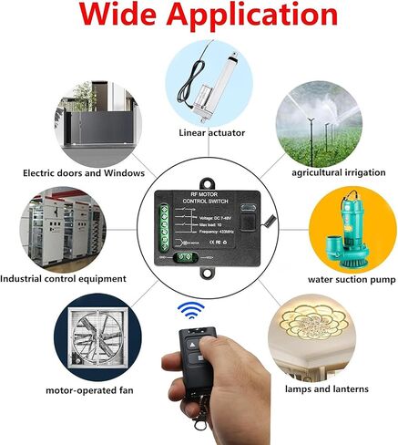 Forward Reverse Remote Control Switch,DC7V-48V 10A Switch,Linear Actuator 12V Remote Switch,328 Ft Remote Range,for Linear Actuators,Motors,Winch Electromagnetic (with Instantaneous Function) in Kuwait