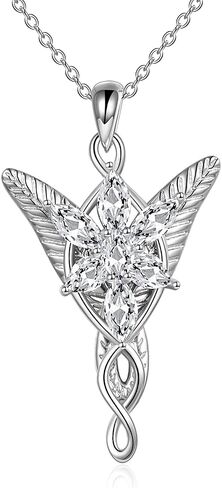 POPLYKE Sterling Silver Arwen Evenstar Necklace for Mom Girls Wife Girlfriend Birthday Valentines Day in Saudi Arabia