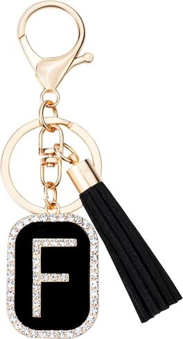 Crystal Metal Letter A-Z Keychain for Women Men Purse Handbags Alphabet Initial Letter Car Key Ring Novelty Tassel Pendant in Saudi Arabia