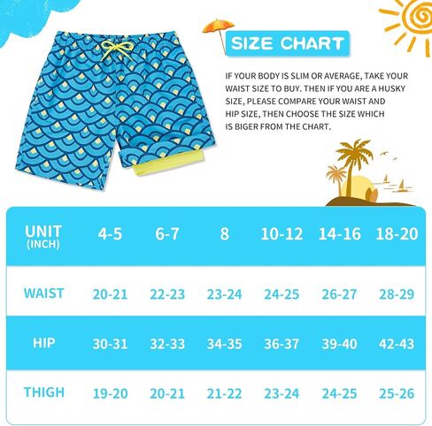 URBEST Boys Swim Trunks Compression Liner Swim Shorts Teen Boys Quick Dry Anti Chafe Bathing Suit with Boxer Brief in Saudi Arabia