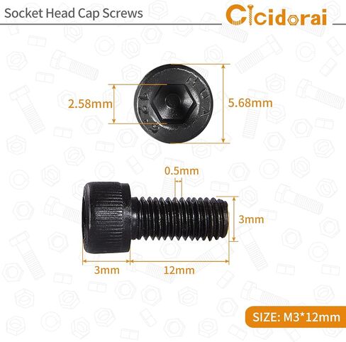 M3-0.5 x 50mm Socket Head Cap Screws, 12.9 Grade Alloy Steel, Black Oxide Finish, Machine Thread, Allen Socket Drive, Quantity 50 in Saudi Arabia
