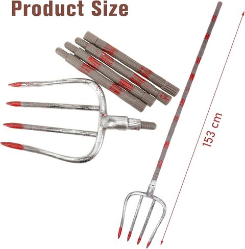 Suhine قطعتان من أزياء الهالوين المخيفة تتضمن قناع كيس الخيش القاتل للرعب وشوكة مخيفة مع دم مزيف للبالغين in Kuwait