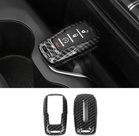 for RAM Key Fob Cover, Carbon Fiber Remote Control Cover Smart Key Protector Key Case Shell Holder for 2018-2023 Dodge RAM 1500 2500 3500 Accessories, ABS in Kuwait