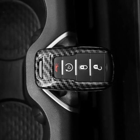 for RAM Key Fob Cover, Carbon Fiber Remote Control Cover Smart Key Protector Key Case Shell Holder for 2018-2023 Dodge RAM 1500 2500 3500 Accessories, ABS in Kuwait