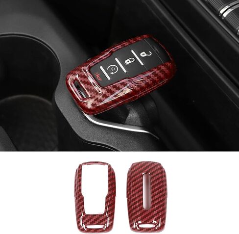 for RAM Key Fob Cover, Carbon Fiber Remote Control Cover Smart Key Protector Key Case Shell Holder for 2018-2023 Dodge RAM 1500 2500 3500 Accessories, ABS in Kuwait