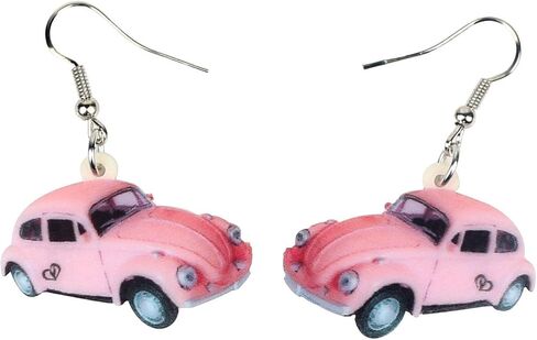 NEWEI Acrylic Novelty Beetle Car Earrings Camper Truck Dangle For Women Fashion Car Accessories Jewelry Charm Gift in Kuwait