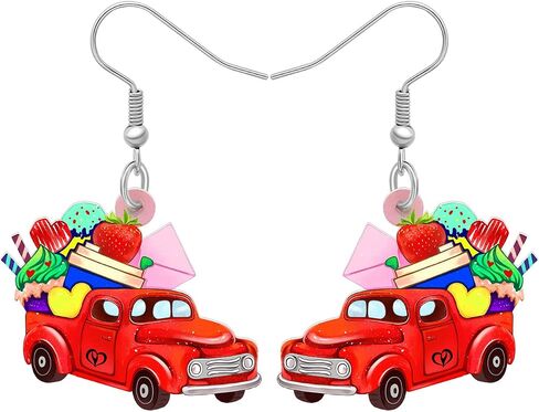 NEWEI Acrylic Novelty Beetle Car Earrings Camper Truck Dangle For Women Fashion Car Accessories Jewelry Charm Gift in Kuwait