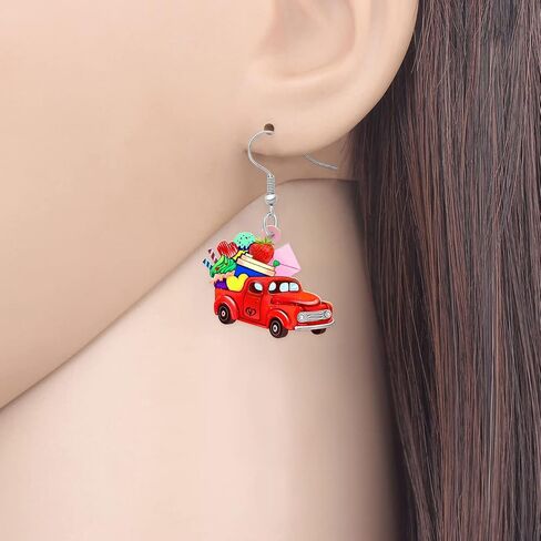 NEWEI Acrylic Novelty Beetle Car Earrings Camper Truck Dangle For Women Fashion Car Accessories Jewelry Charm Gift in Kuwait