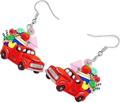 NEWEI Acrylic Novelty Beetle Car Earrings Camper Truck Dangle For Women Fashion Car Accessories Jewelry Charm Gift in Kuwait