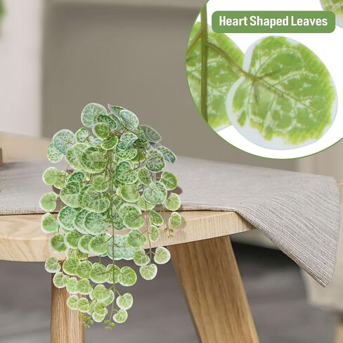 Artificial Plants for Home Decor Indoor, Artificial String of Hearts Plant with Cement Pot Fake Hanging Potted Plants for Home Office Bathroom Wall Shelf Desk Decor (White) in Saudi Arabia