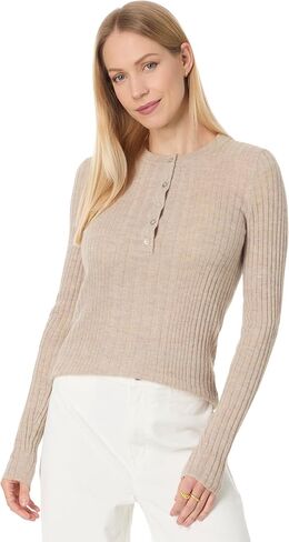 Madewell Women's Lightweight Alpaca Madison Henley Pullover in Kuwait