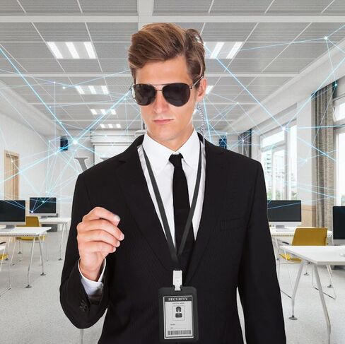 Agent Costume Set Secret Security Service Outfit Accessory Kit Includes Zipper Tie Black Sunglasses Earpiece and ID Card in Kuwait