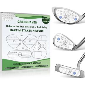GreenHaven 300 Pcs Golf Impact Tape Labels Golf Club Impact Stickers for Woods Irons Putters Self-Teaching Sweet Spot and Analysis Golf Training Aids for Swing Practice (Only For Right-Handed Golfers)