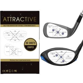 200Pcs Golf Impact Tape Set, Club Impact Stickers for Woods and Irons 100 Each, Useful Training Aid Improve Ball Striking & Ball Hitting Recorder