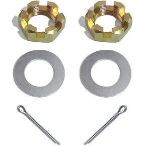 iBroPrat 2Set Trailer Nut Kits 1" Spindle Shaft Can-am Castle Nuts 1" Washers 2.25" Cotter Pins for 1" Shaft Spindle