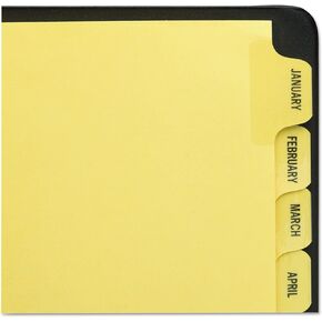AVERY Recycled GD Reinforced Preprinted Laminated Tab Dividers, 12-Tab, Jan-Dec, Letter, Buff, 12 per Set (11307)