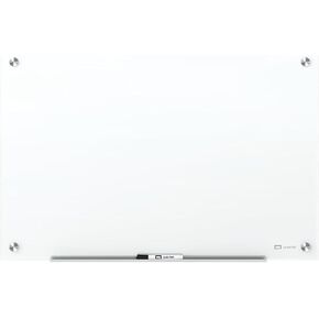 Quartet Magnetic Glass Dry Erase White Board, 48''W x 36''H Whiteboard, Infinity Frameless Mounting, White Surface (G4836W)