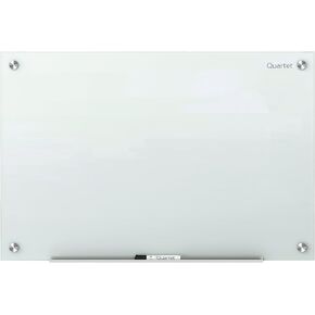 Quartet Magnetic Glass Dry Erase White Board, 48''W x 36''H Whiteboard, Infinity Frameless Mounting, White Surface (G4836W) in Kuwait