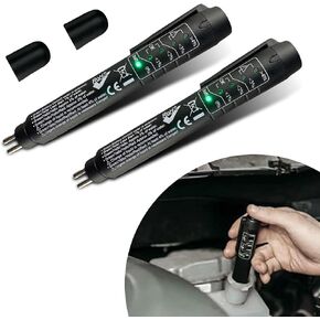 1 PC Car Brake Fluid Test Pen, Gasoline Moisture Content Percentage Tester with Five LED Indicators, Portable Car Diagnostic Test Tool Accessories, Suitable for Most Car Models (Black)