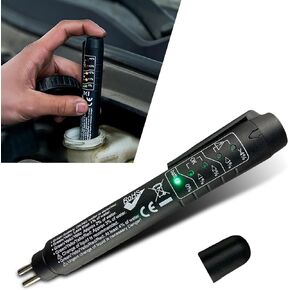 1 PC Car Brake Fluid Test Pen, Gasoline Moisture Content Percentage Tester with Five LED Indicators, Portable Car Diagnostic Test Tool Accessories, Suitable for Most Car Models (Black)