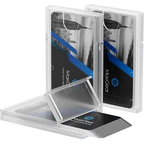 MaxGear 3 Pack Plastic Business Card Holder, Clear Card Case for Men & Women Slim Professional Credit Cards Carrier for Business Cards, Super Light, 3.9 x 2.5 x 0.4 inches