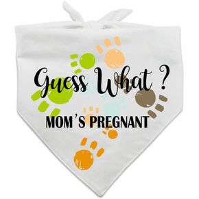 Family Kitchen My Mom is Pregnant Announcement Dog Bandana, Gender Reveal Photo Prop Pet Scarf Decorations Accessories, Pet Scarves Dog Lovers Owner Gift