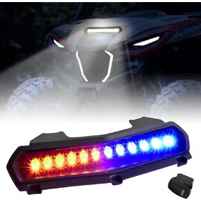 LED Hood Scoop Light for Yamaha RMAX 1000, RGB Hood Spot Light with Blue Amber Strobe Lamp for Yamaha Wolverine RMAX2 RMAX4 1000 2021-2024 Accessories (1PCS)