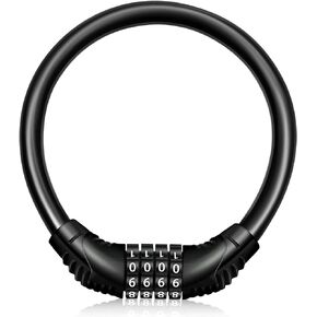 Bike Lock Portable Bike Locks Cable High Security Bicycle Lock Cycling Lock with 4-Digits Codes Ideal to Secure Bike, Motorbike, Cycles