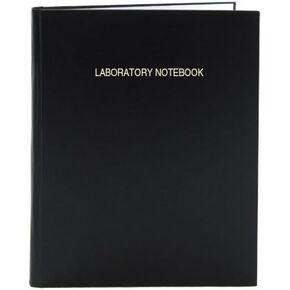 BookFactory Black Laboratory Notebook - 96 Pages (.25" Grid Format), 8 7/8" x 11 1/4", Black Cover, Section Sewn Hardbound (EPRIL-096-LGS-LKT1)