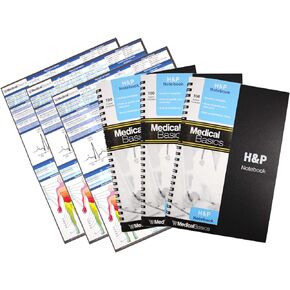 H&P Notebook (3 Pack) - Medical History and Physical Notebook, 100 Medical templates with Perforations