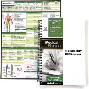 Neurology H&P Notebook Medical History and Physical notebook, 100 medical templates with perforations