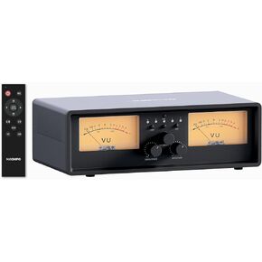 NEOHIPO ET30 Amplifier Speaker Switcher, 2-in-2 Out Dual Analog VU Meter, Audio Switcher with DB Panel Display