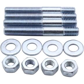 4 PCS/SET Carburetor Carb Studs Bright Zinc Plated 5/16" x 2 1/2" Carburetor Studs Fits for Holley, Edelbrock, Barry Grant, Demon, Quick Fuel