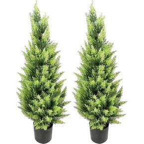 4ft Artificial Cedar Trees UV Resistant Potted Plant Artificial Topiary Outdoor Tree Artificial Plants for Indoor Outdoor Garden