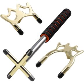 Retractable Billiards Cue Stick Bridge with 3 Pieces Removable Brass Bridge Head (High,Low,Cross) Billiards Pool Cue Accessory for Pool Table Game Competition