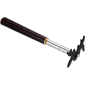 PATIKIL Retractable Billiards Cue Stick Bridge, Wood Handle Pool Cue Accessory with Removable Plastic Bridge Head for Pool Table Competition, Black