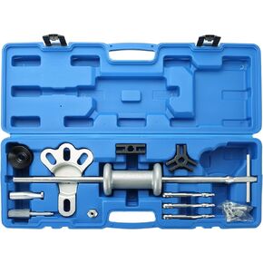 17PCS Slide Hammer Puller Set | Heavy-Duty Axle Bearing Puller Kit, 2/3 Jaw External Internal Car Hub Dent Puller Kit