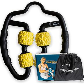 Foam Roller Deep Tissue Massager | Myofascial Massage Tools with Drawstring Gym Bag | Muscle Roller for Legs | Fit Roller Pro, High Density Foam Trigger Point Leg Circulation Massager