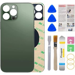 استبدال الزجاج الخلفي الخلفي من Phoupair OEM لهاتف iPhone 13 Pro Max 6.7 بوصة مع مجموعة أدوات إصلاح احترافية (أزرق سييرا) in Kuwait