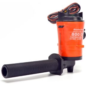 Amarine Made 12v 800gph Livewell Pump for Boat 4.0A Livewell Aerator Pump Live Bait Tank Aerator Submersible Cartridge 90-Degree Boat Aerator Pump