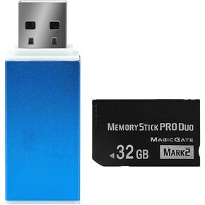 32GB Memory Stick Pro Duo (MARK2) for PSP Camera Memory Card and a All in One Reader USB 2.0